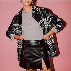 French Connection Faux Leather Mini Skirt Black